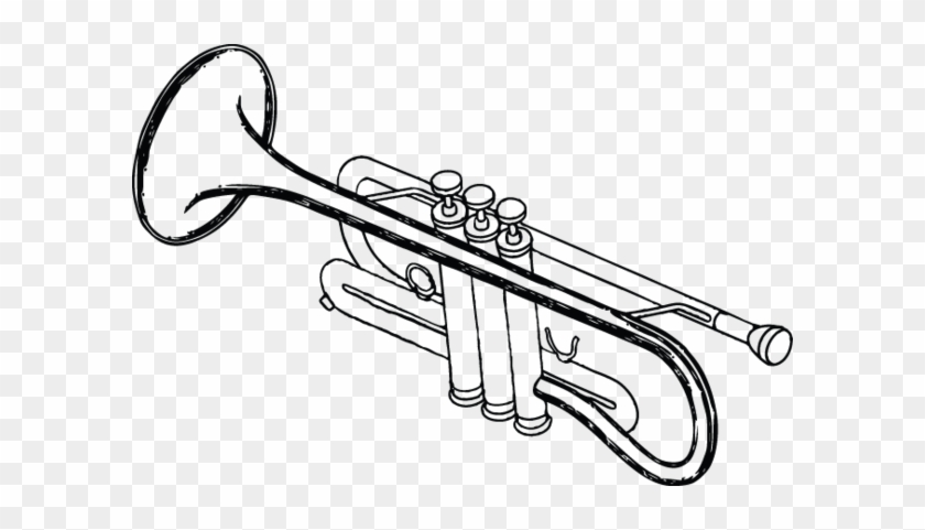 411ra - Trumpet - Trumpet Black And White Clipart #869936
