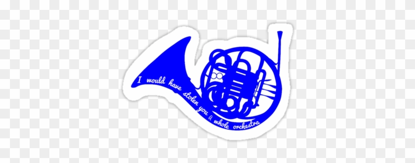 'blue French Horn ' Sticker By Nobie Fried - Met Your Mother Merchandise #869952