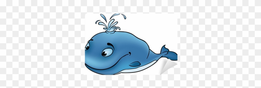 Big Fish Cartoon Illustration Wall Mural • Pixers® - Blue Whale Cartoon #870068