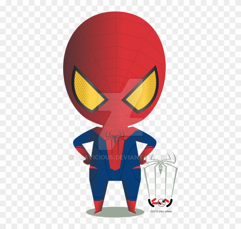 The Amazing Spiderman Chibi By Gravicious - Cartoon Captain America Vector #870470