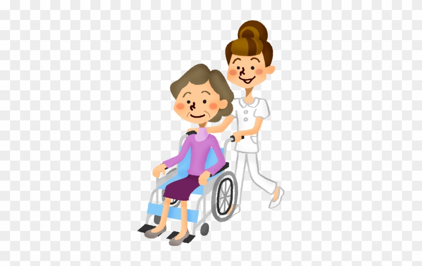 Senior Woman In Wheelchair And Care Worker - Senior Man #870566