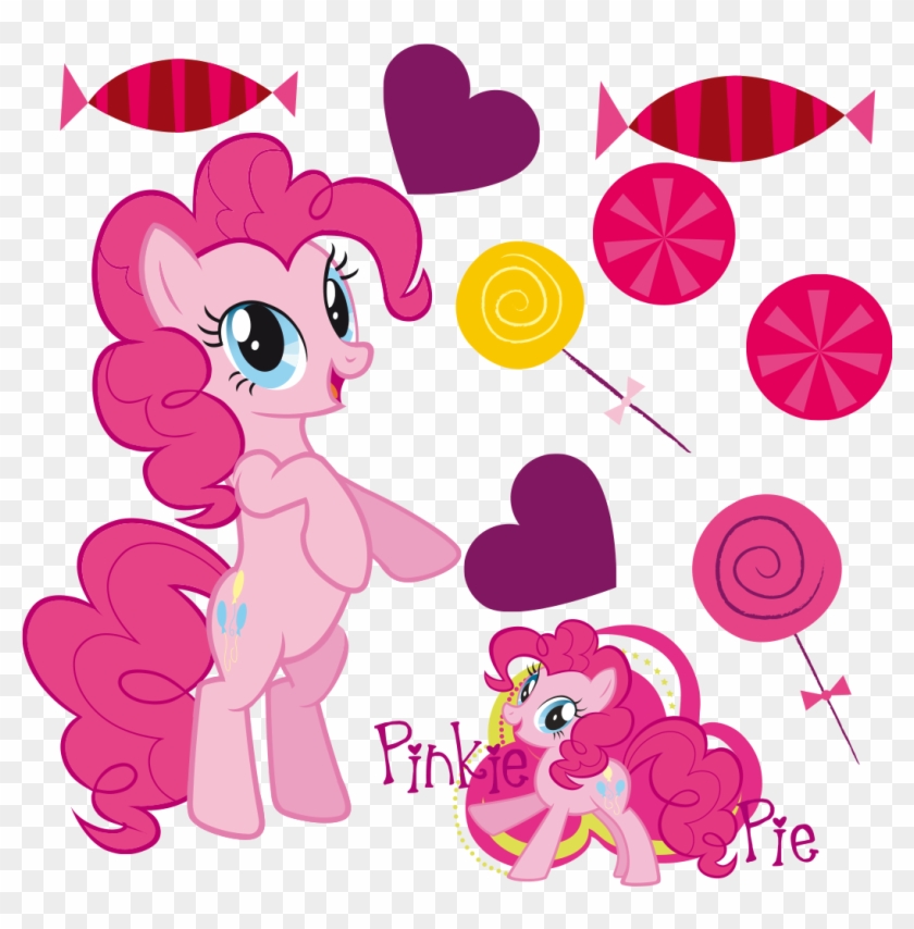 My Little Pony Pinkie Pie Wall Scene, 10 Pieces, Size - Pack Of 5 My Little Pony Glitter Finished Sticker Sheets #870591