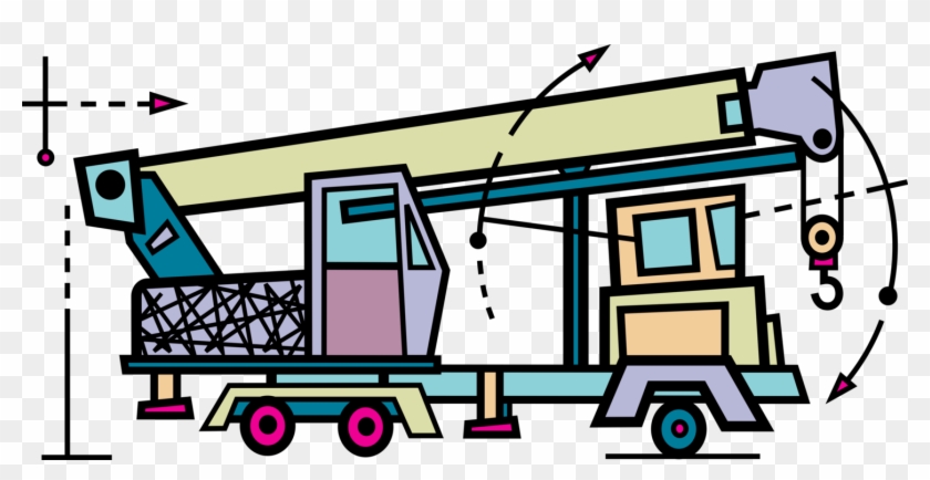 Vector Illustration Of Mobile Construction Crane Heavy - Vector Illustration Of Mobile Construction Crane Heavy #870708