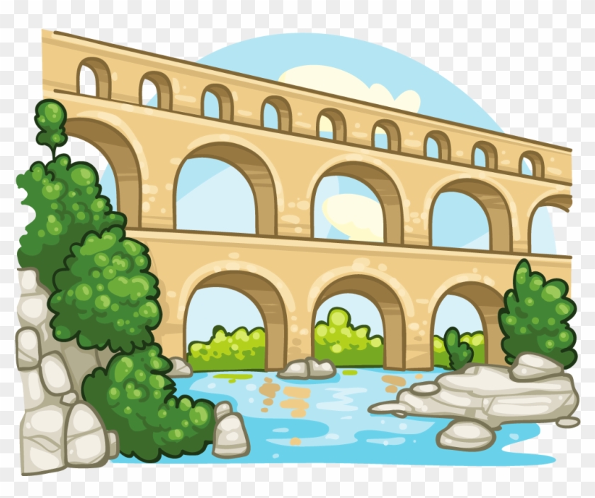 Aqueduct Clipart Ancient Roman Aqueduct Free Clipart - Aqueduct #870745