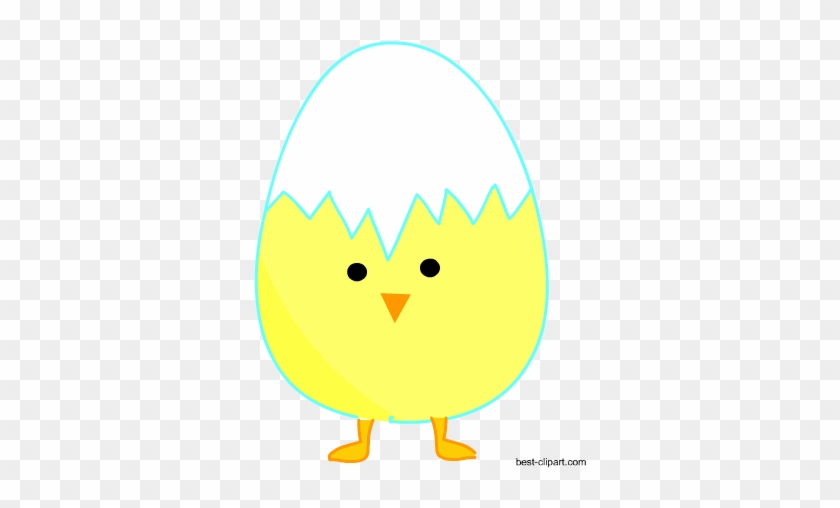 Cute Chick Under Egg Shell Free Clip Art - Eggshell #870972