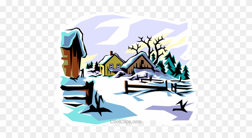 Winter Scene Royalty Free Vector Clip Art Illustration - Nice We're Having Christmas #871011