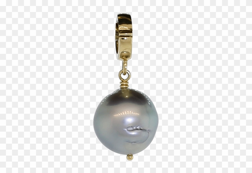 Mizuki Black Tahitian Pearl Clip Pendant - Glass #871194