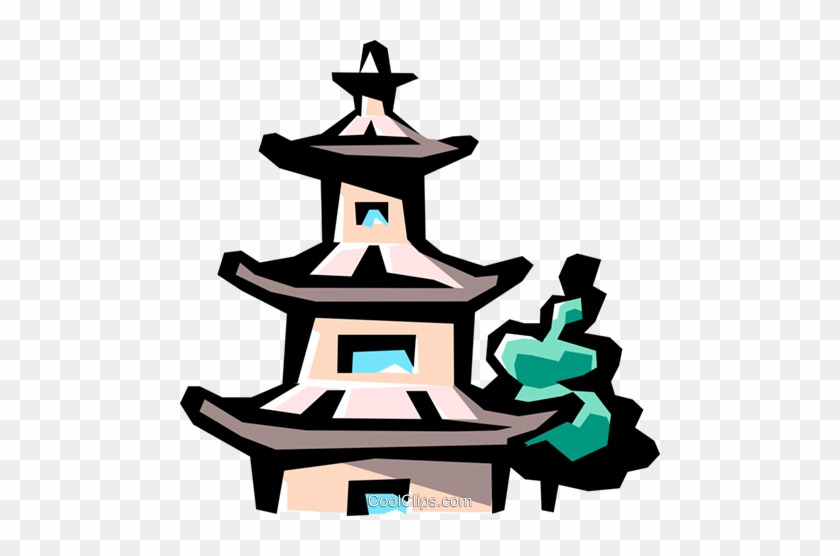 Pagoda Royalty Free Vector Clip Art Illustration - Pagoda Royalty Free Vector Clip Art Illustration #871347