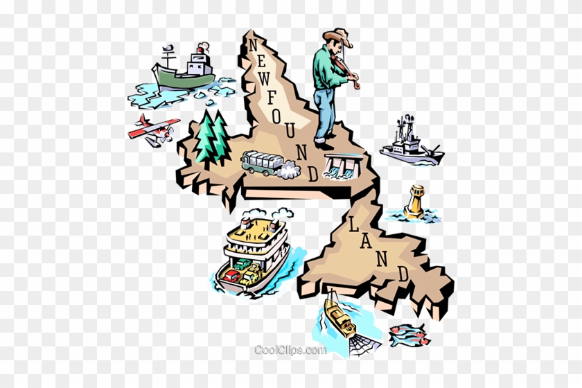 Newfoundland Map Royalty Free Vector Clip Art Illustration - Newfoundland Clipart #871686