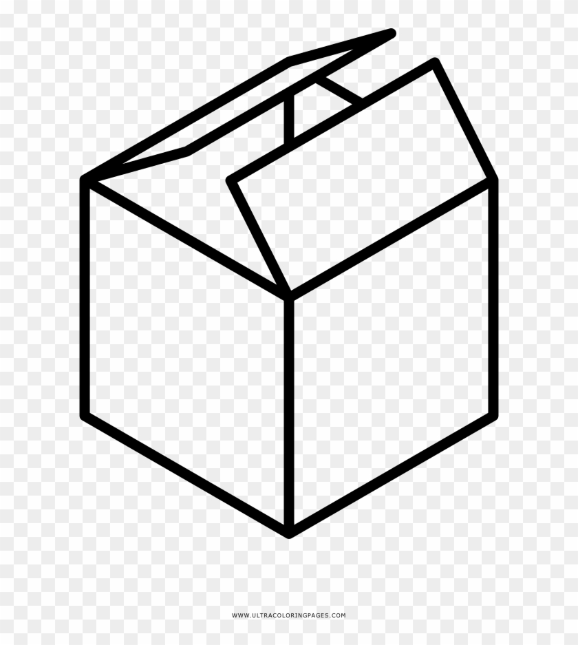 Semi-open Box Coloring Page - Caixa Para Colorir #871778
