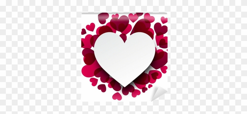 Valentine's Background With Pink Hearts - Folienballons Bedrucken Name & Alter - Herzen (rot) #871787