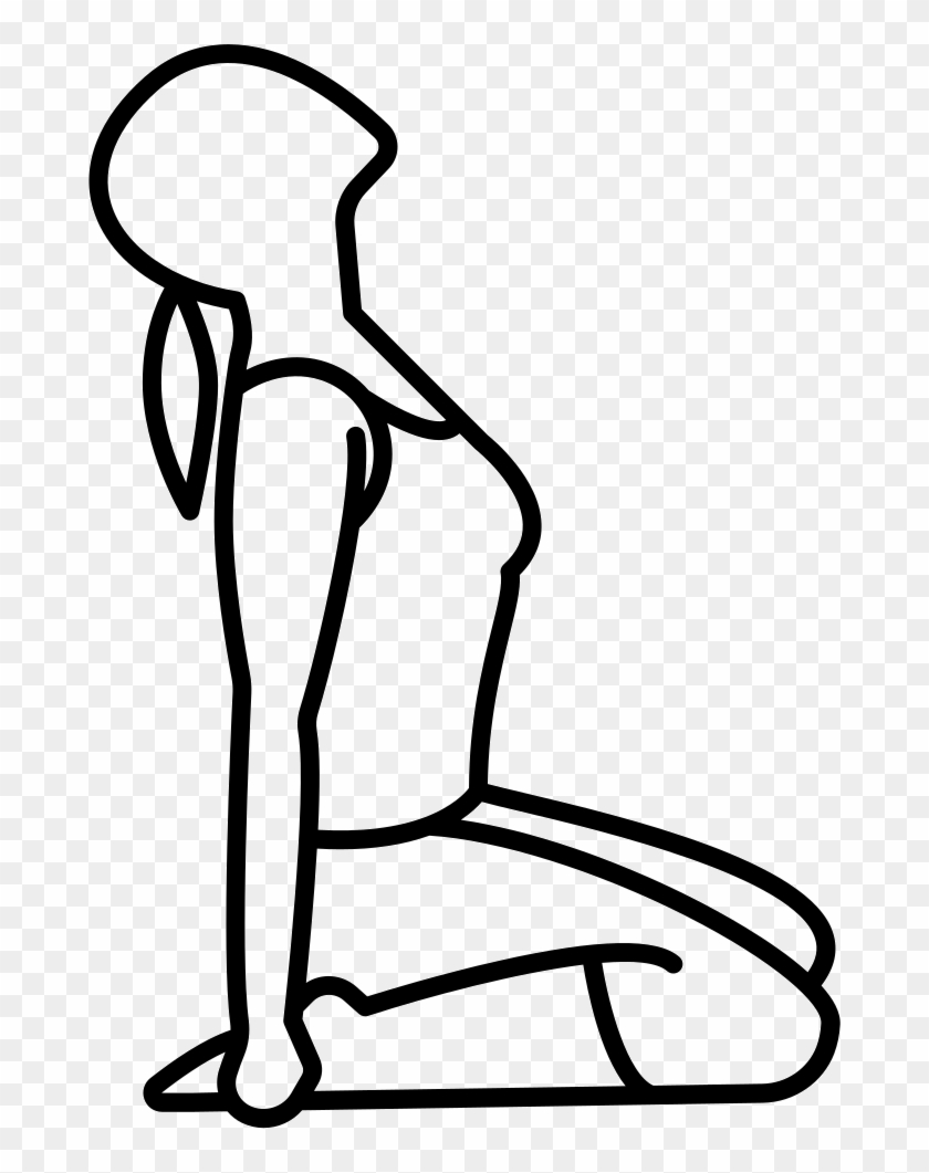 Woman On Her Knees Looking Up Comments - Line Art #871863