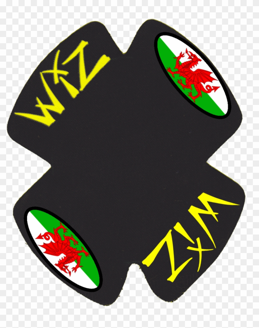 Wiz Graffix Welsh Flag Knee Slider Backings - Wiz Standard Knee Slider Black (pair) #871912