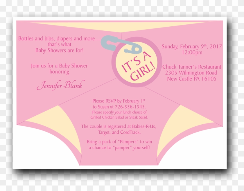 Diaper Shower Invitation Pink - Diaper Shower Invitations #871907