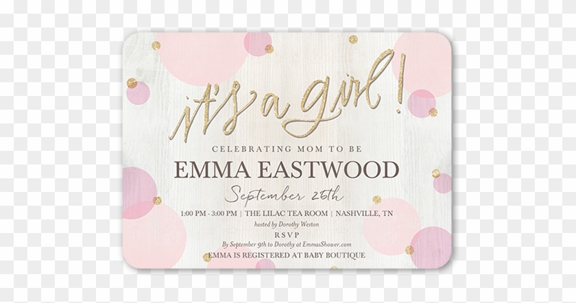 Newborn Confetti Girl Baby Shower Invitation - Calligraphy #871909