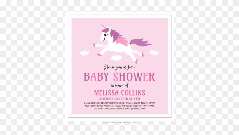 Unicorn Baby Shower Invitation For Baby Girls - Baby Shower #871916