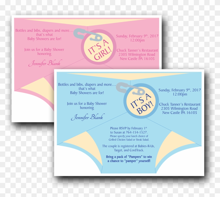 Diaper Shower Invitation Pink - Baby Shower #871936