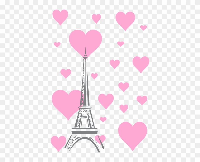 Wallpaper Lucu Pink Hearts Eiffel Tower Hi Menara Eiffel Animasi Pink Free Transparent Png