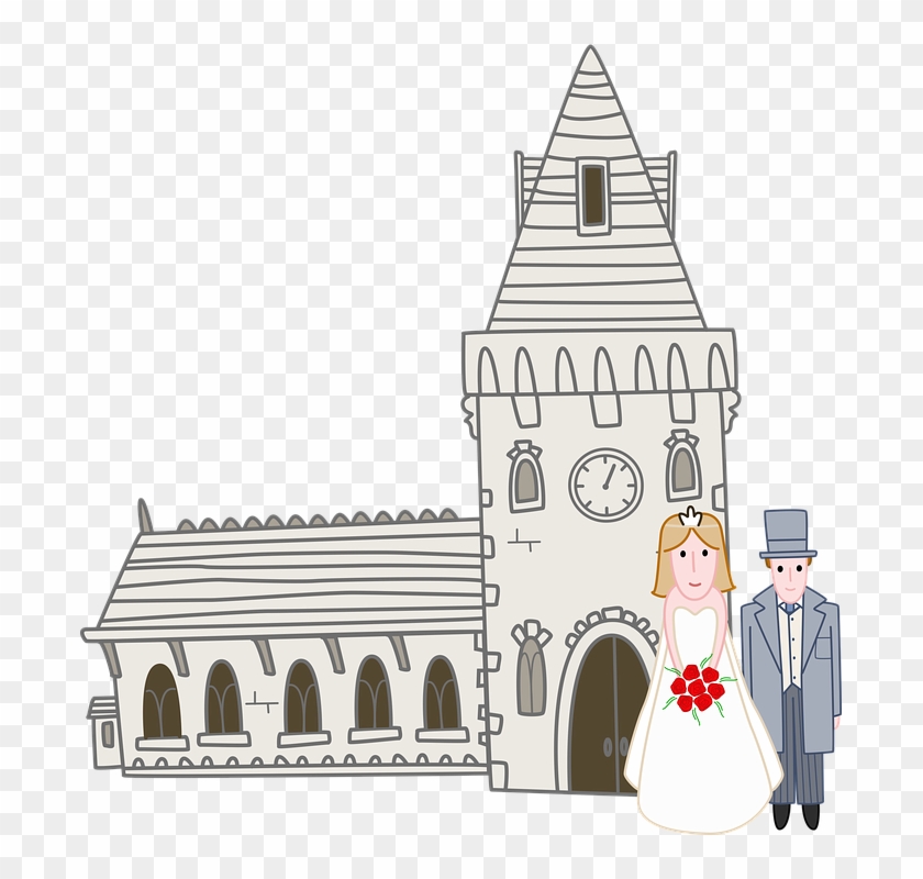 Wedding Couple Cartoon 19, Buy Clip Art - Church Wedding Cartoon #871986