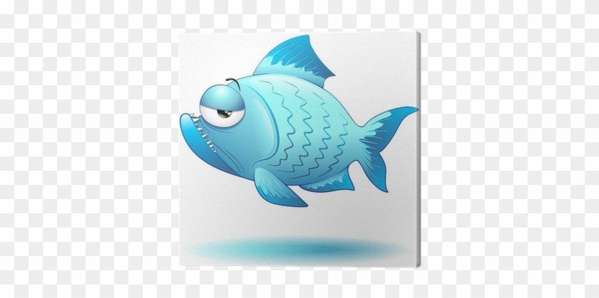 Pesce Cartoon Blu Funny Cartoon Fish Vector Canvas - Animated Cartoon #872003