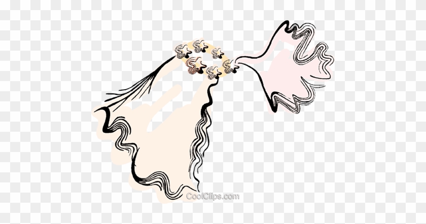 Bridal Veil Royalty Free Vector Clip Art Illustration - Wedding Veil Transparent Clipart #872006