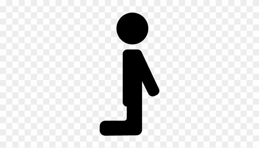 Man On Knees Vector - One Leg Person Symbol #872019