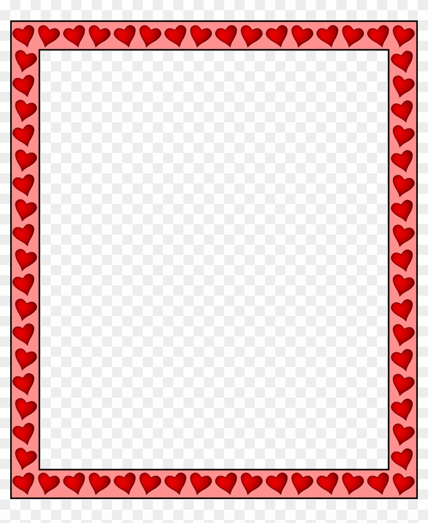 Free Pink Heart Border Clip Art - Hearts Square Frame Png #872030