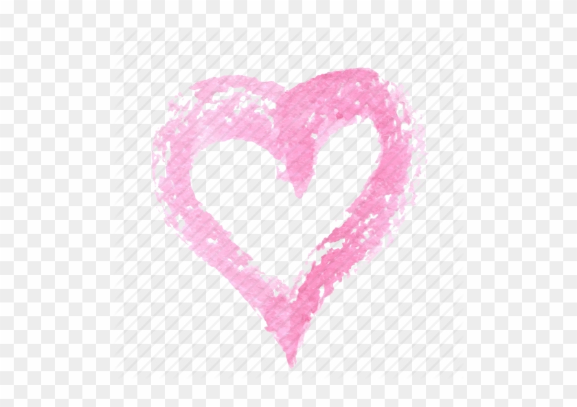 Drawn Hearts Pink - Watercolor Painting #872050