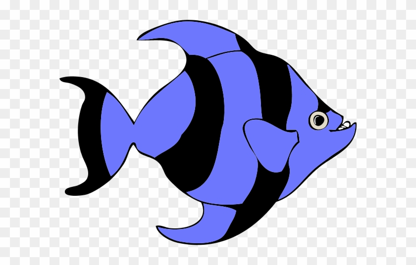 Striped Tropical Fish Vector - Clip Art #872056