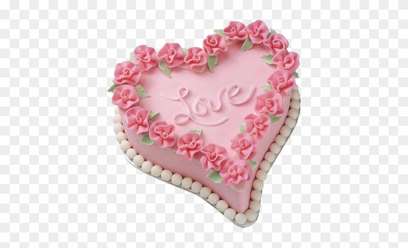 Pink Heart - Happy Birthday Heart Cake Png #872075