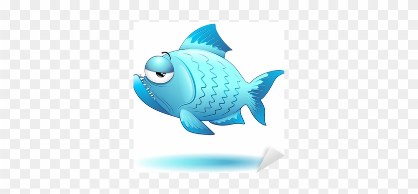 Pesce Cartoon Blu Funny Cartoon Fish Vector Sticker - Animated Cartoon #872113
