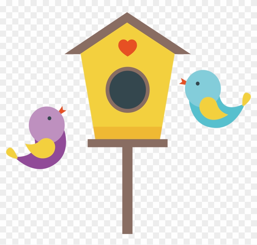 Cartoon Illustration - Love Nest - Casa De Passarinho Desenho #872293