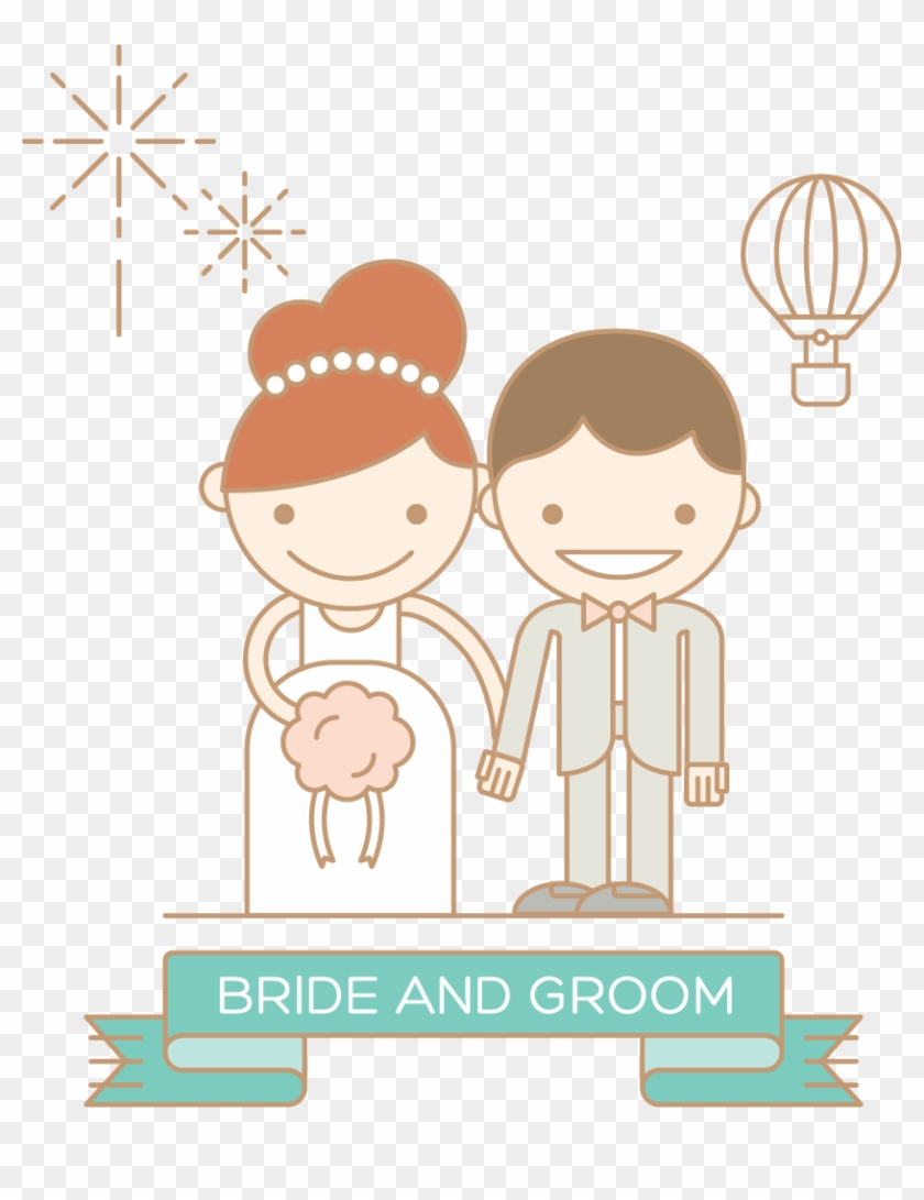 Wedding Invitation Bride Illustration - Groom Navy Wedding Vector #872504