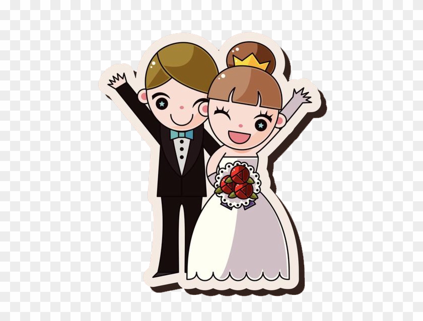 Marriage Drawing Animation Dessin Animxe9 - Cupcake Toppers Bride And Groom #872521