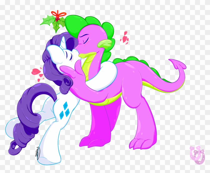 Rarity Spike By Shadowhulk Commission - Rarity And Spike Kissing #872626