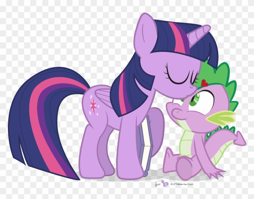 Smooch, Spike, Spikelove, Straight, Transparent Background, - My Little Pony Twilight Sparkle And Spike #872632