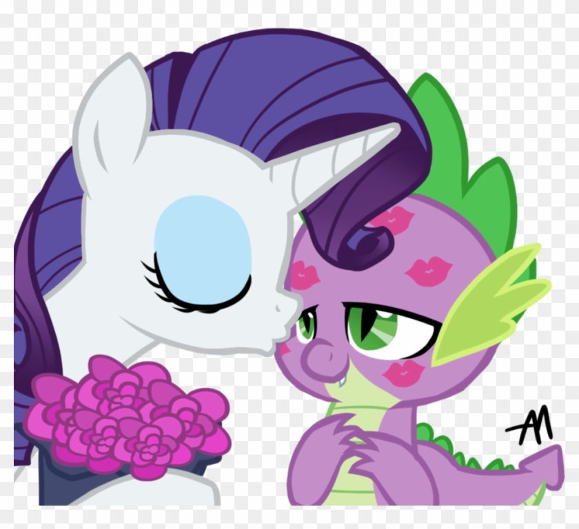Request For Dcencia By Bananimationofficial - Mlp Spike Kissing Rarity #872697