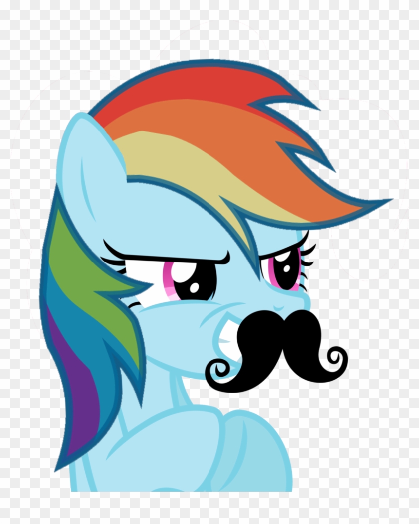 Rainbow Dash Moustache By 24karatbrony - Pinkie Pie Transparent Gif #872706