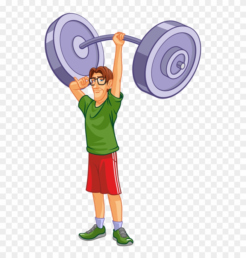 Personnages, Illustration, Individu, Personne, Gens - Weightlifter Cartoon #872842
