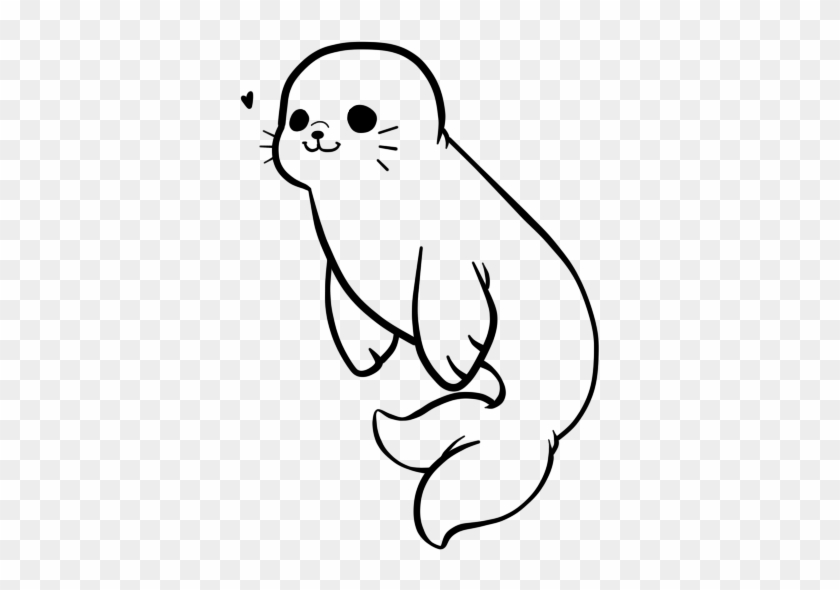 F2u} Baby Seal Lines By Littlead0ptz On Deviantart - Drawing A Baby Seal #872857