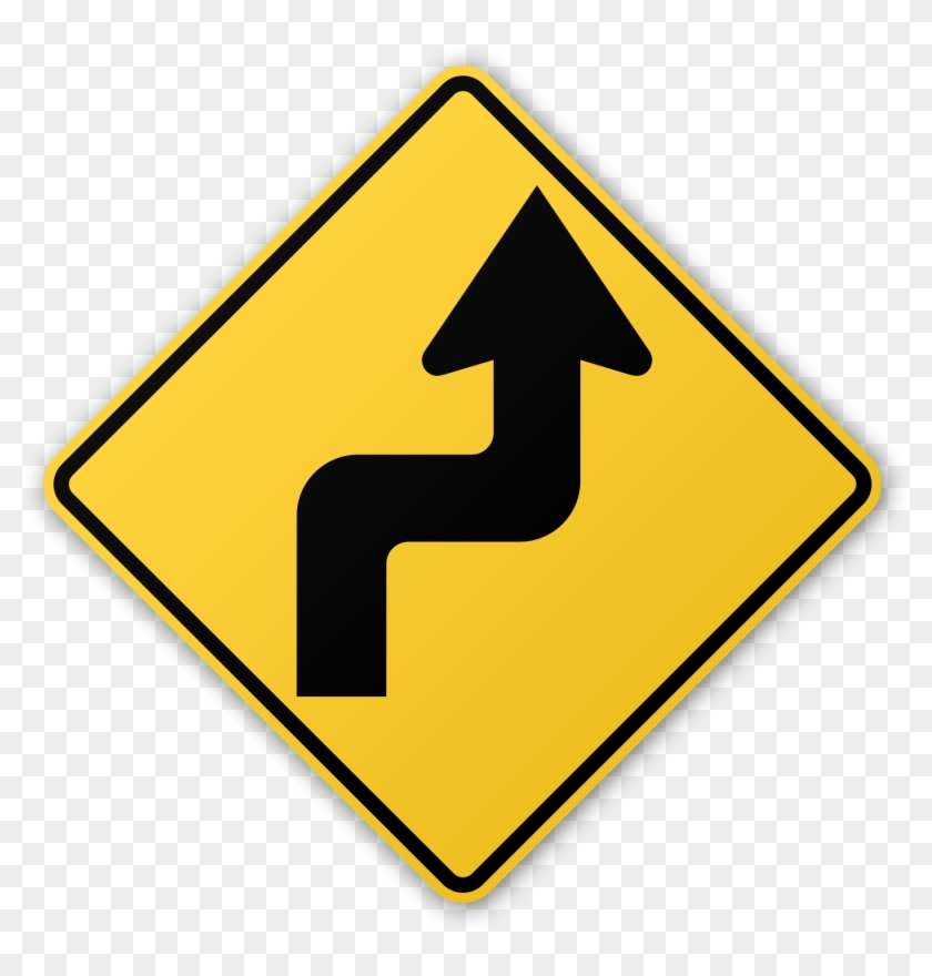 Zigzag Road Sign - Right And Left Curve Sign #872922