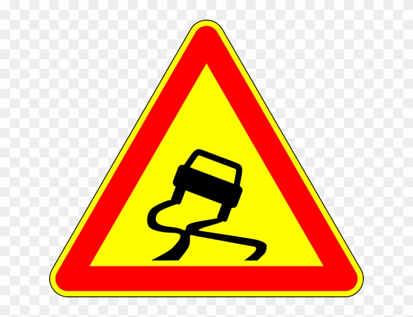 Sliding, Car, Curvy, Old, French, Attention, Sign - Sliding Car #872974