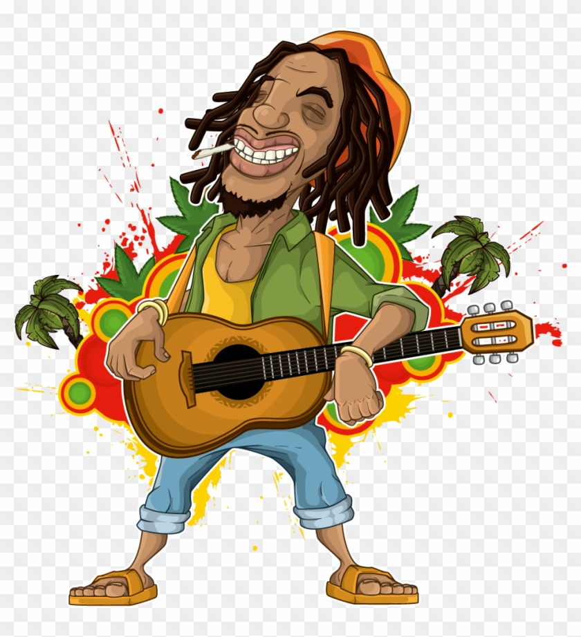 Rastafari Cartoon Reggae Illustration - Reggae Cartoon #873101