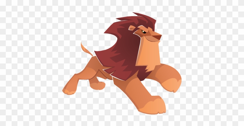 Forest Animals Lion Run Yellow Cartoon Png Image And - Animal Jam Lion Png #873109