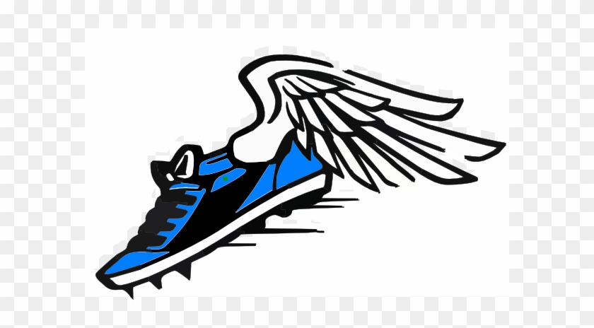 Blue Winged Shoe Clip Art At Clker - Track And Field Clipart Png #873146