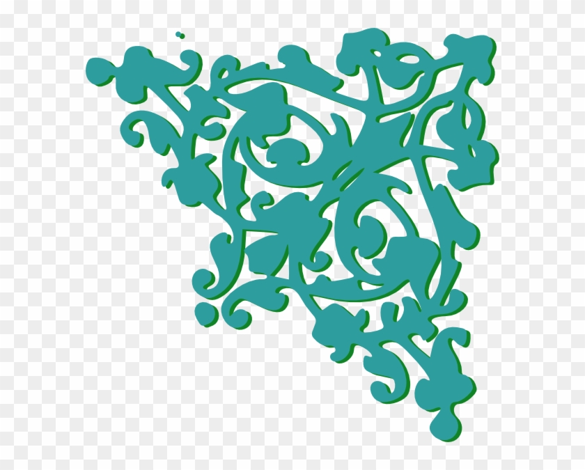 Turquoise Green Corner Clip Art At Clker - Hampton Art Cam & Chloe Mounted Stamp 2.5"x2.5"-corner #873214
