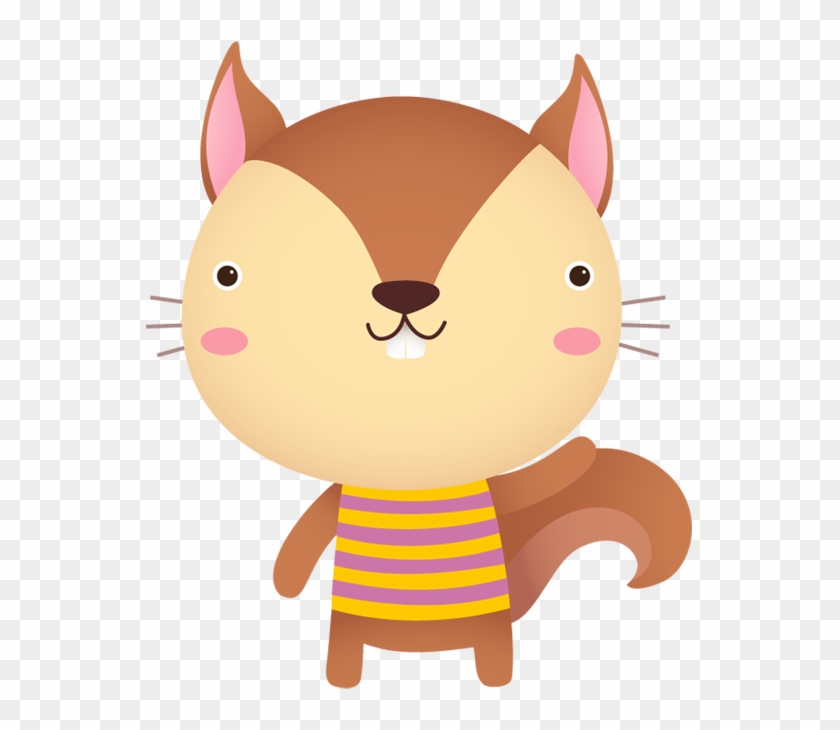 Cute Squirrel Cartoon With Hand Waving - Cute Squirrel Png #873237