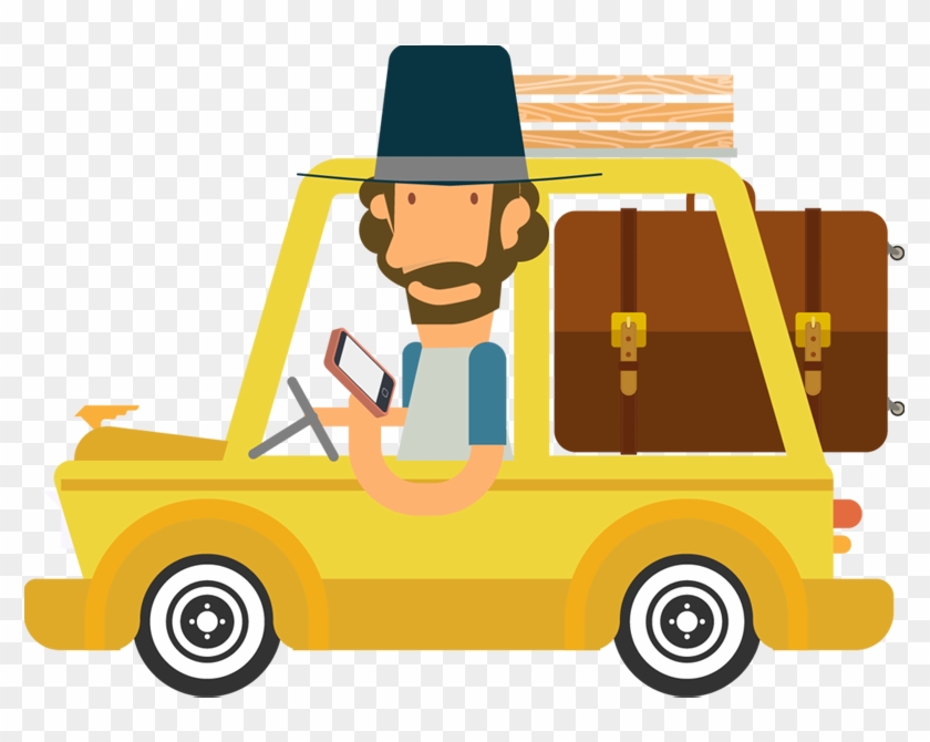 Cartoon Travel Road Trip Clip Art - Travel By Car Png #873260