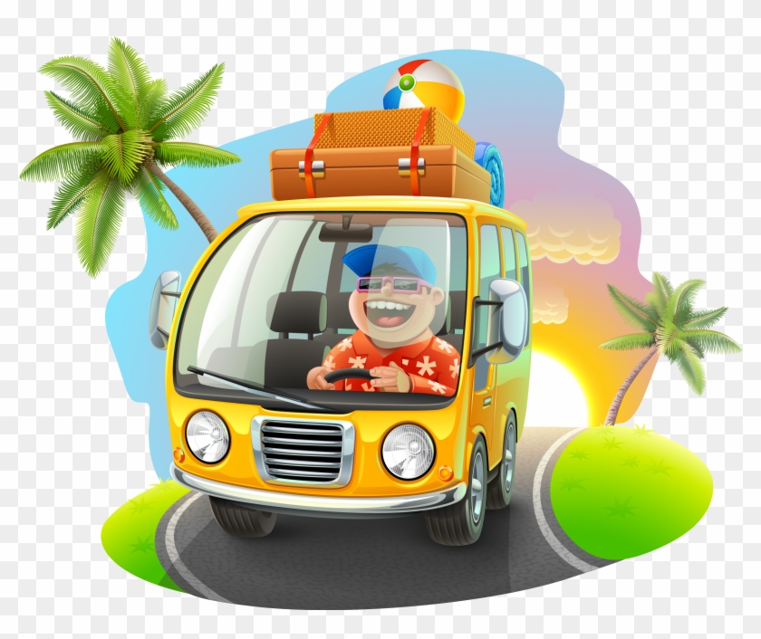 Tour Bus Service Cartoon School Bus - Car Travel Vector #873299