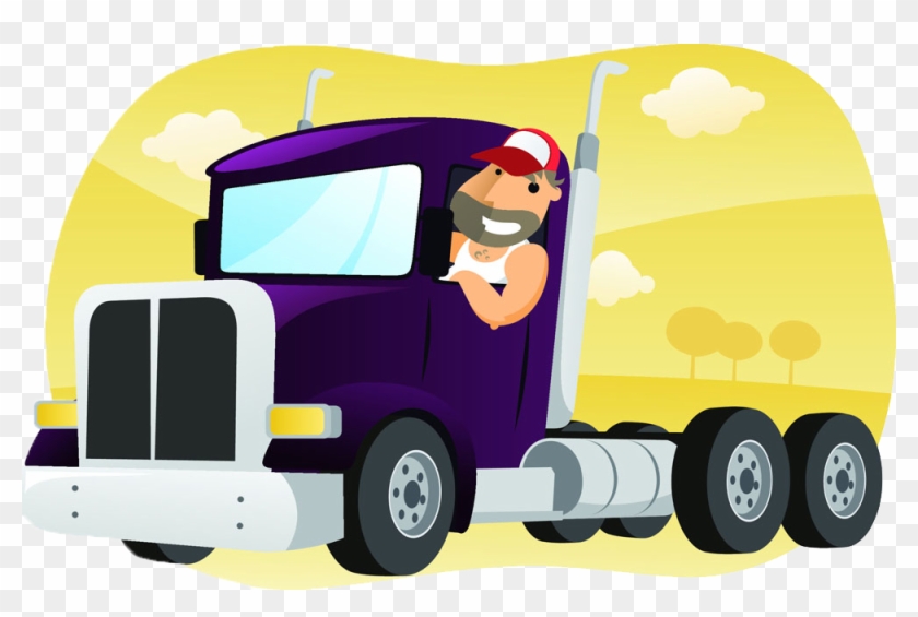 Cartoon Truck Driver - Chofer De Trailer Dibujo #873303
